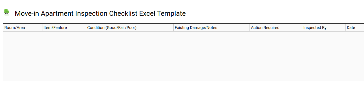 Move-in apartment inspection checklist Excel template
