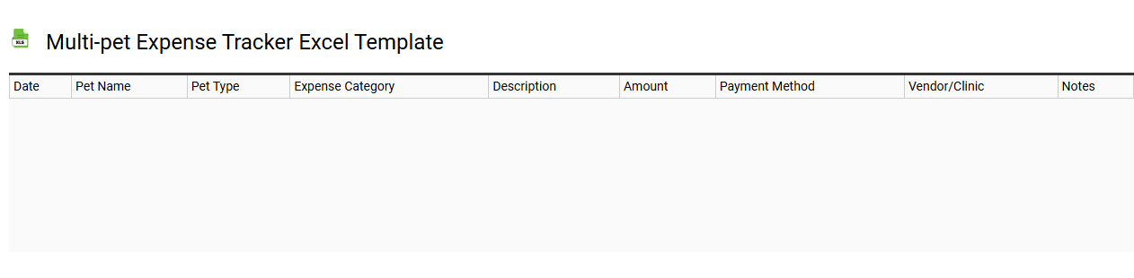 Multi-pet expense tracker Excel template