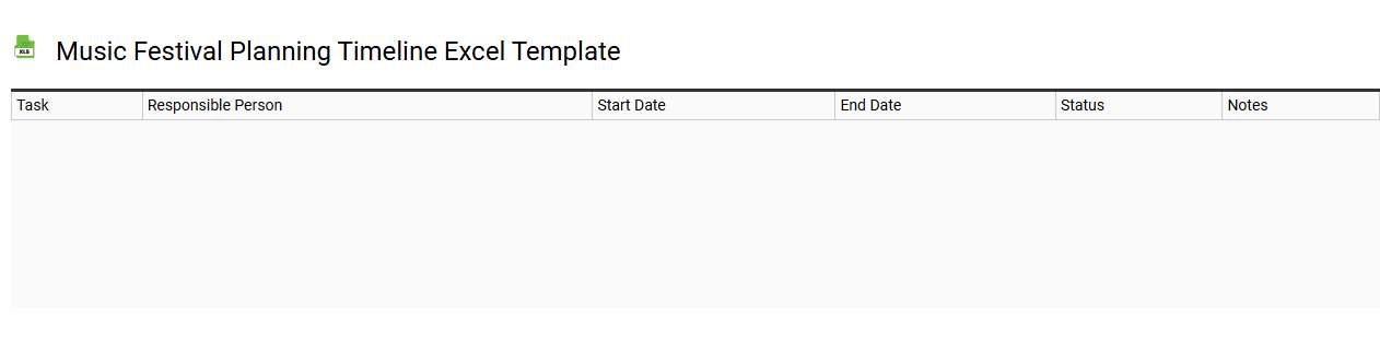 Music festival planning timeline Excel template
