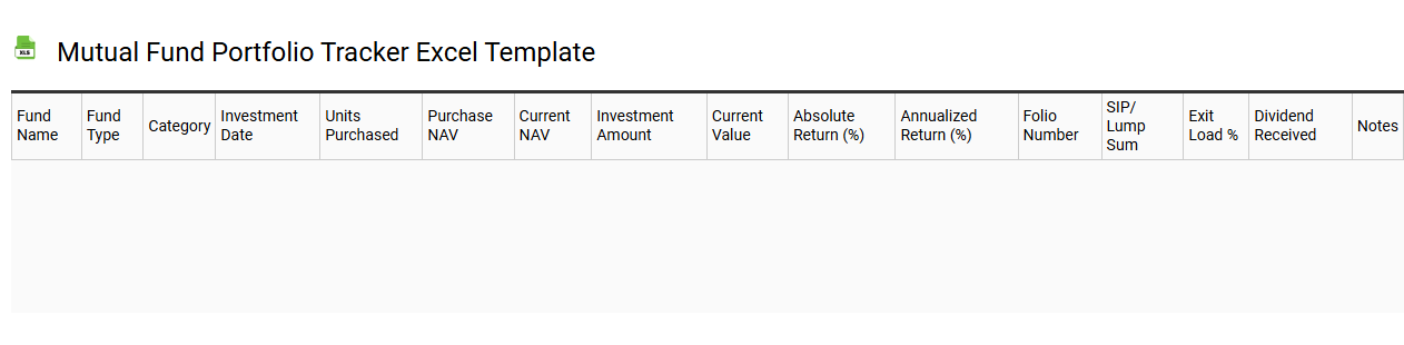 Mutual fund portfolio tracker Excel template