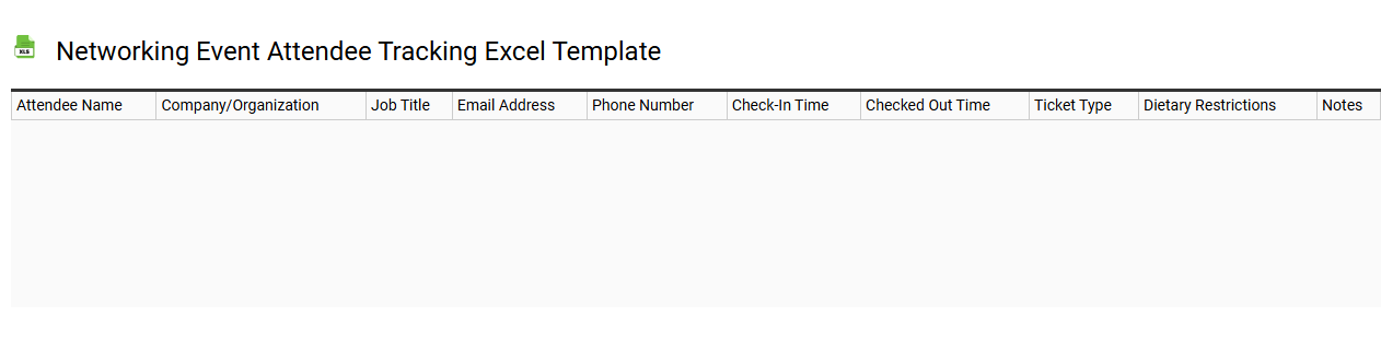 Networking event attendee tracking Excel template