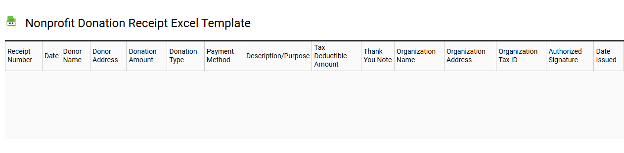 Nonprofit donation receipt Excel template