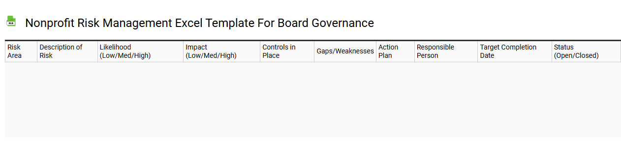 Nonprofit risk management Excel template for board governance