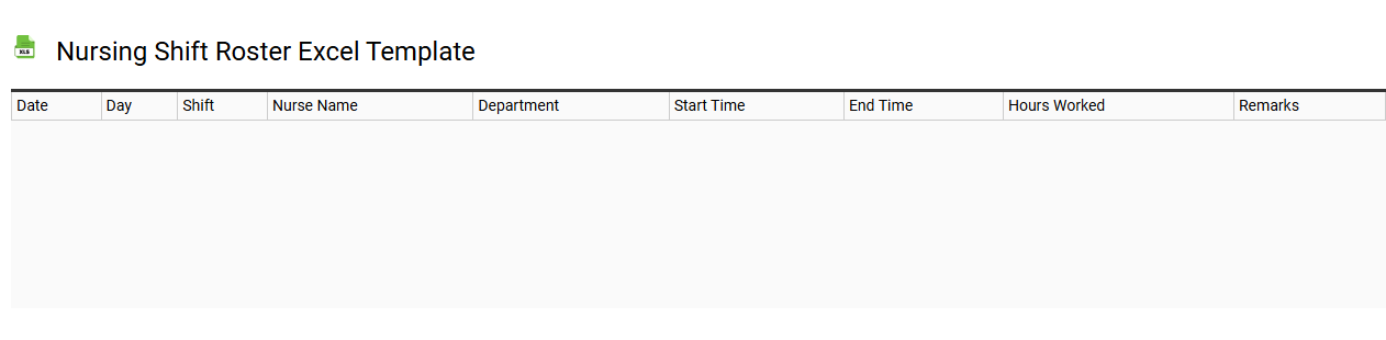 Nursing shift roster Excel template