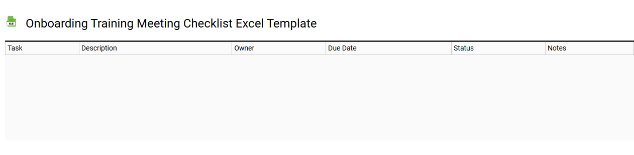 Onboarding training meeting checklist Excel template