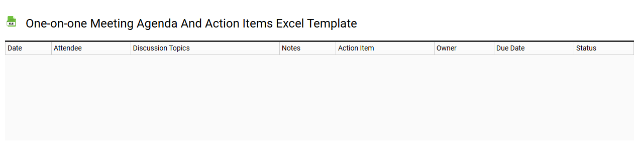 One-on-one meeting agenda and action items Excel template