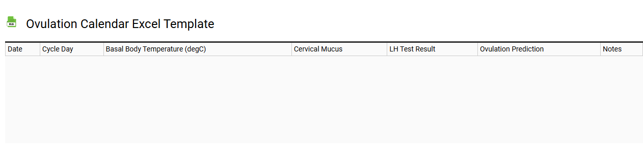 Ovulation calendar Excel template