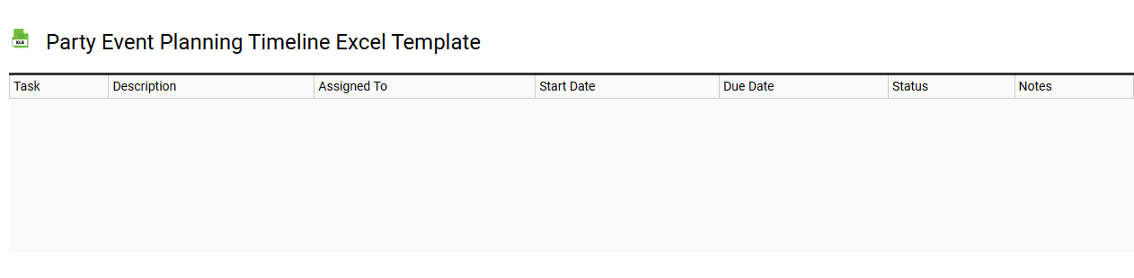 Party event planning timeline Excel template