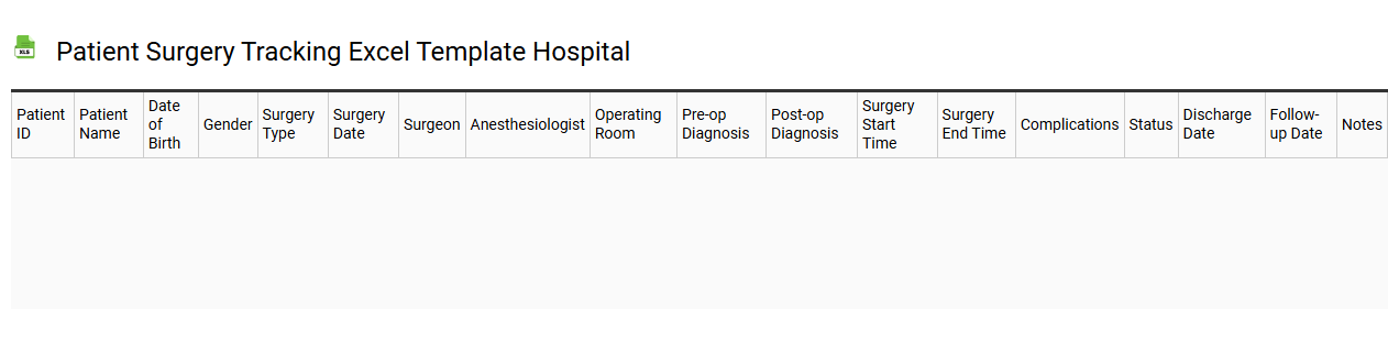Patient surgery tracking Excel template hospital