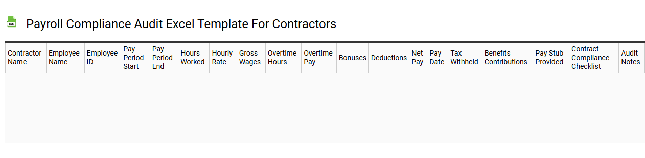 Payroll compliance audit Excel template for contractors