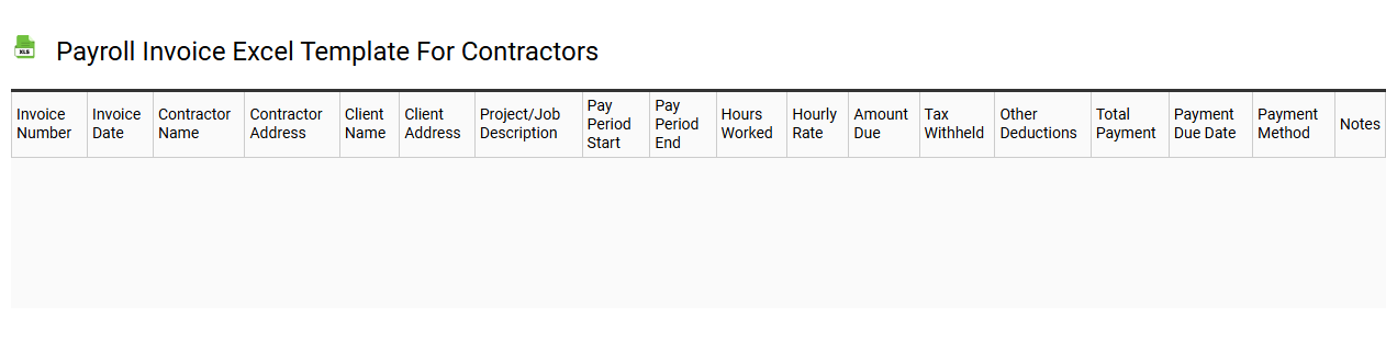 Payroll invoice Excel template for contractors