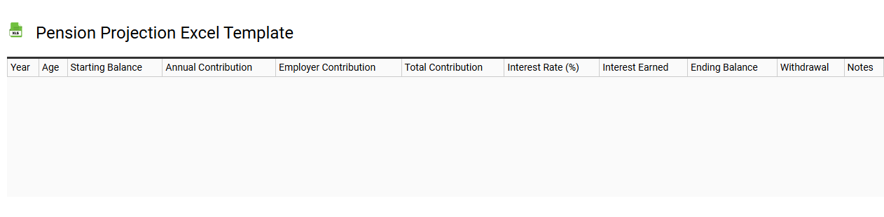 Pension projection Excel template