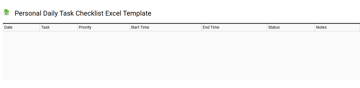Personal daily task checklist Excel template