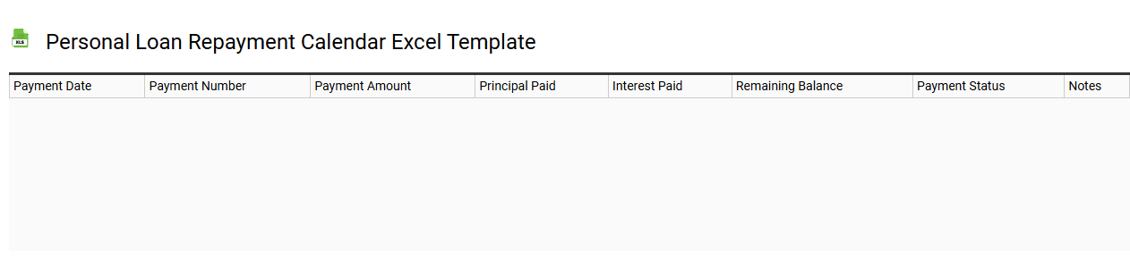 Personal loan repayment calendar Excel template