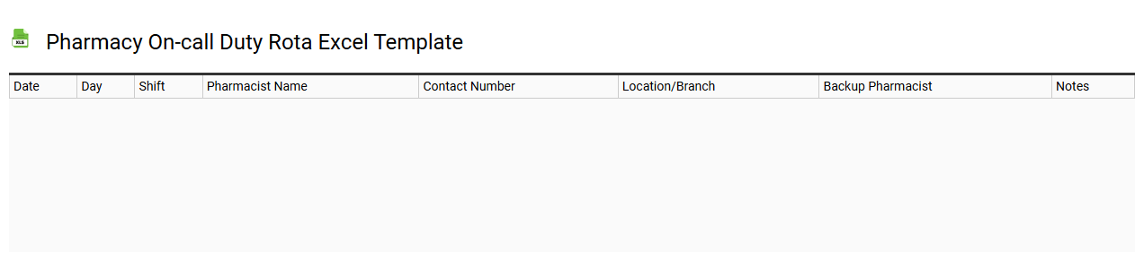 Pharmacy on-call duty rota Excel template