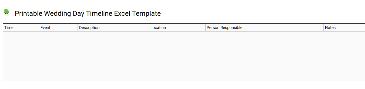 Printable wedding day timeline Excel template