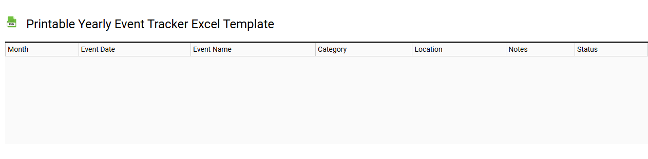 Printable yearly event tracker Excel template