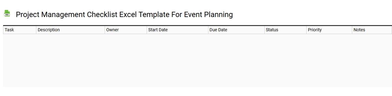 Project management checklist Excel template for event planning