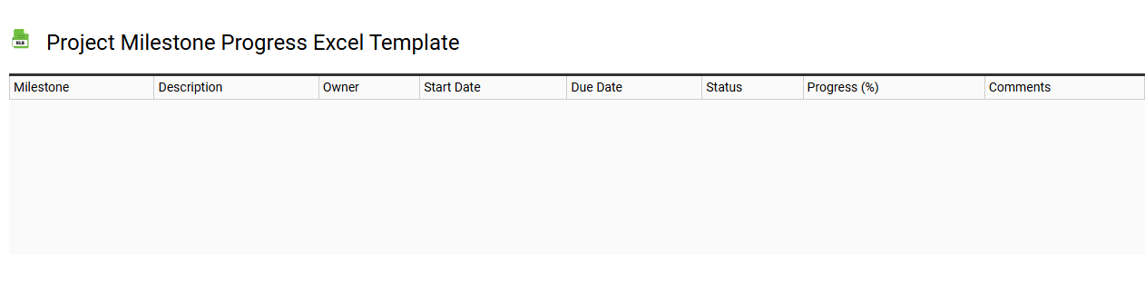 Project milestone progress Excel template