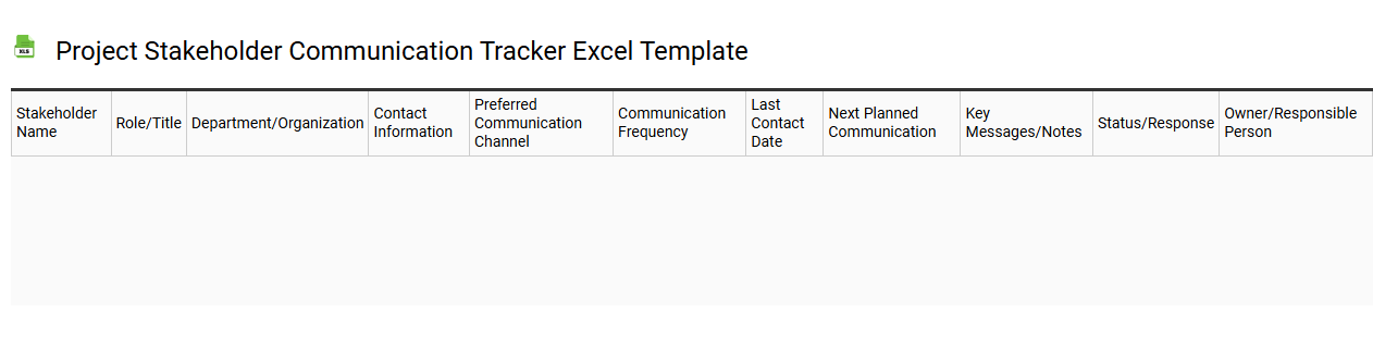 Project stakeholder communication tracker Excel template