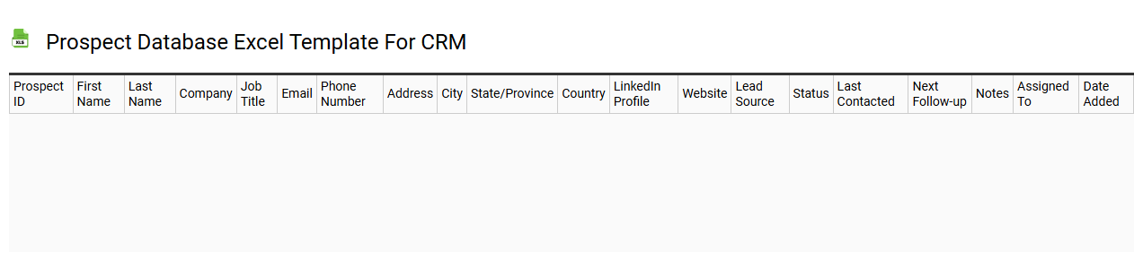 Prospect database Excel template for CRM
