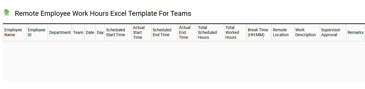 Remote employee work hours Excel template for teams