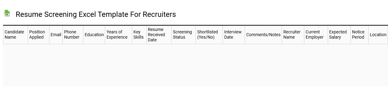 Resume screening Excel template for recruiters