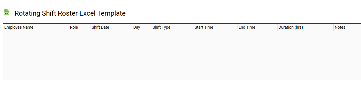 Rotating shift roster Excel template