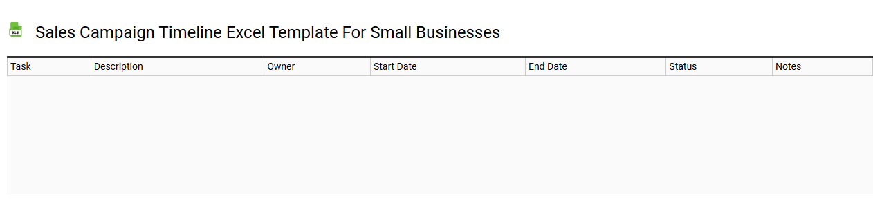 Sales campaign timeline Excel template for small businesses