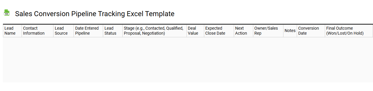 Sales conversion pipeline tracking Excel template