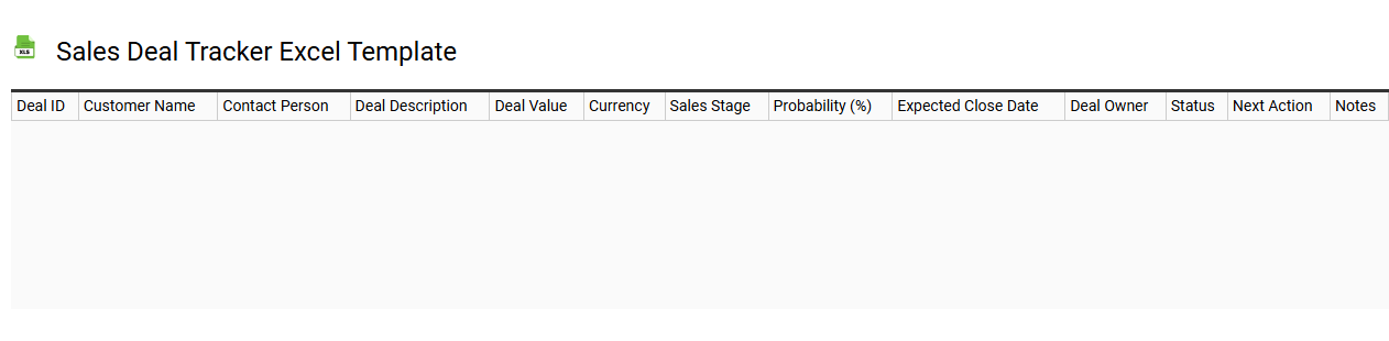 Sales deal tracker Excel template