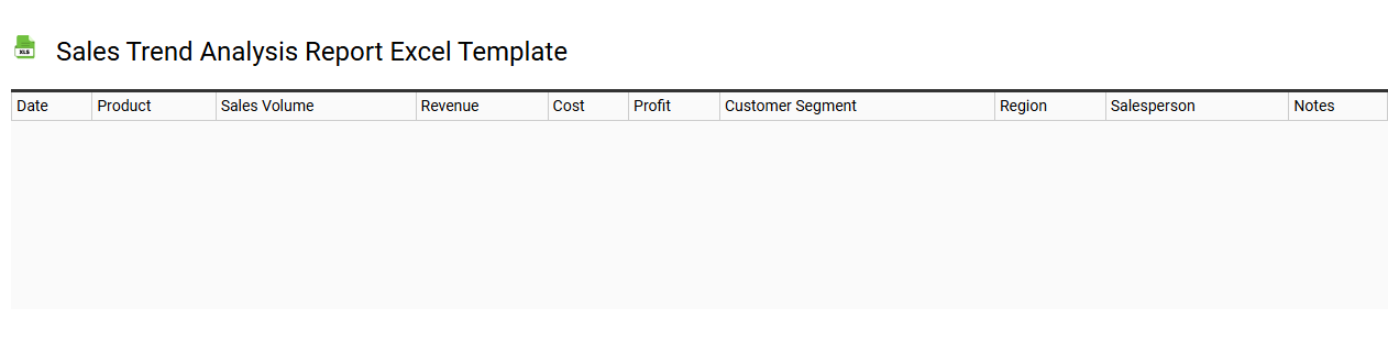 Sales trend analysis report Excel template