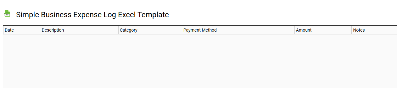 Simple business expense log Excel template