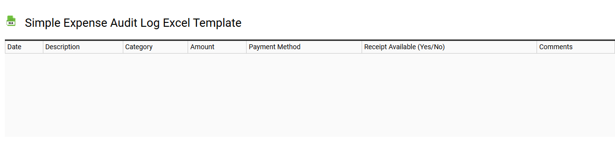 Simple expense audit log Excel template