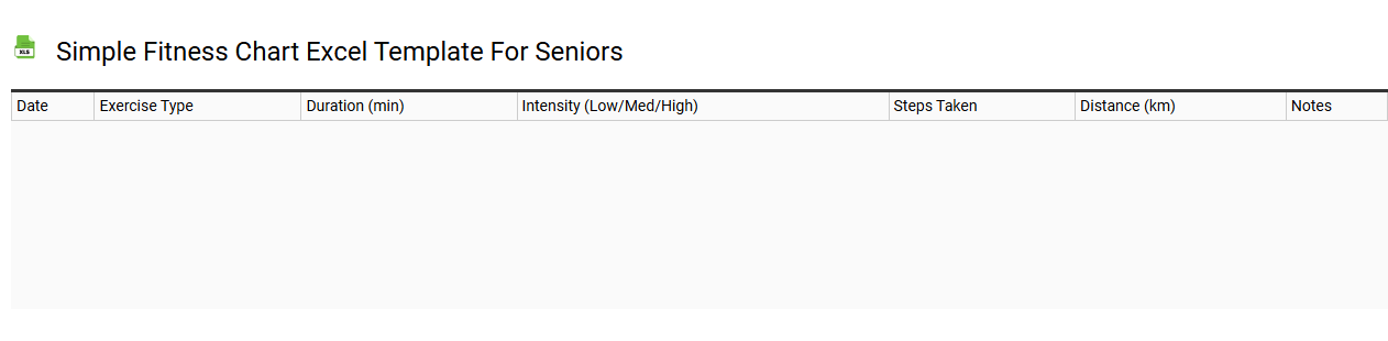 Simple fitness chart Excel template for seniors