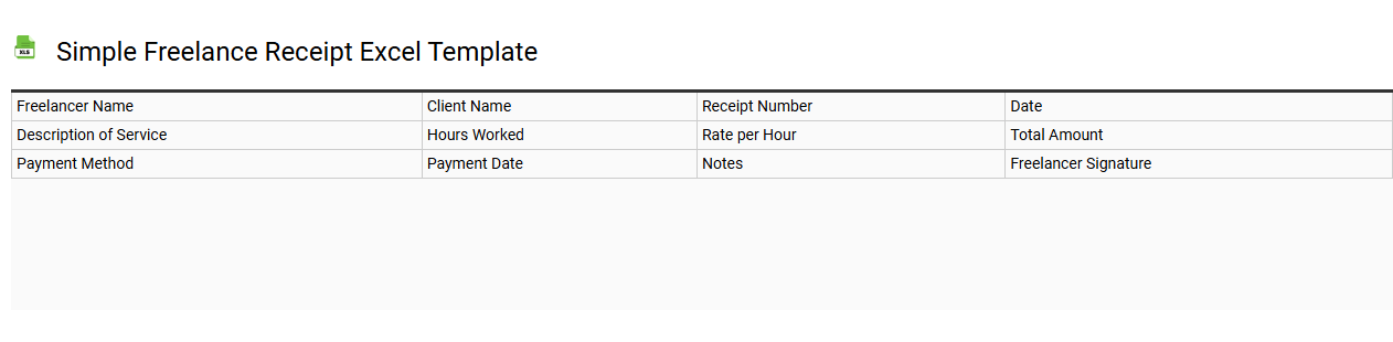 Simple freelance receipt Excel template