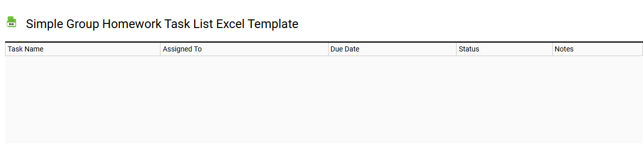Simple group homework task list Excel template