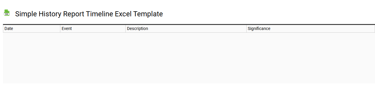 Simple history report timeline Excel template