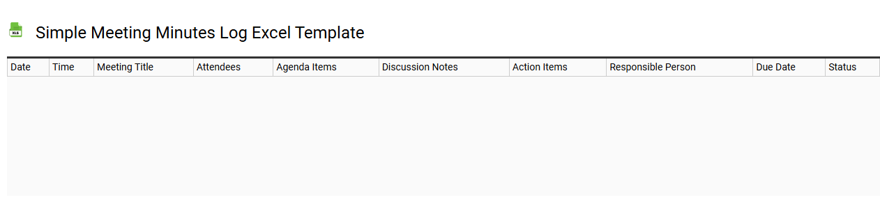 Simple meeting minutes log Excel template