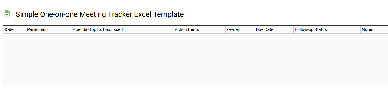 Simple one-on-one meeting tracker Excel template