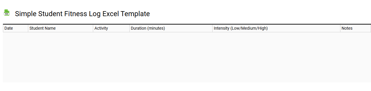 Simple student fitness log Excel template