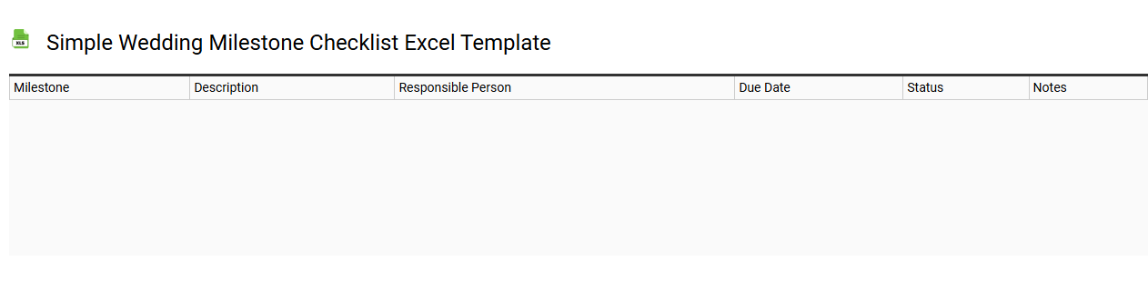Simple wedding milestone checklist Excel template