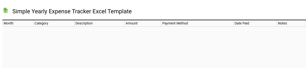 Simple yearly expense tracker Excel template