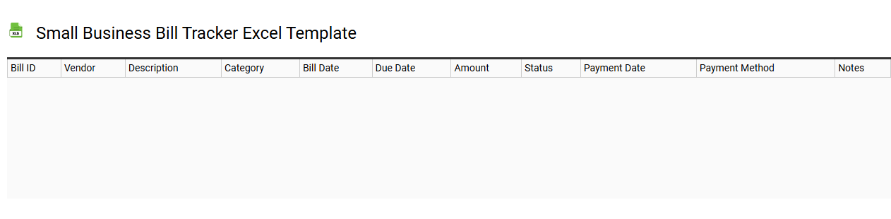 Small business bill tracker Excel template