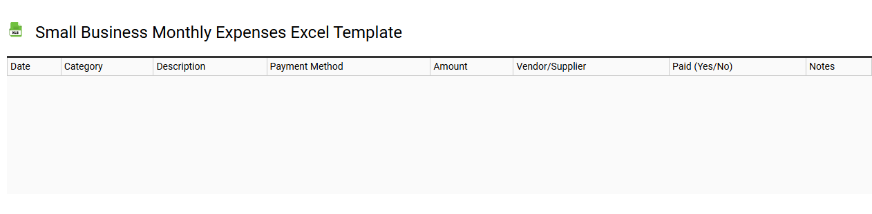 Small business monthly expenses Excel template