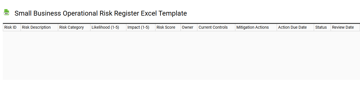 Small business operational risk register Excel template
