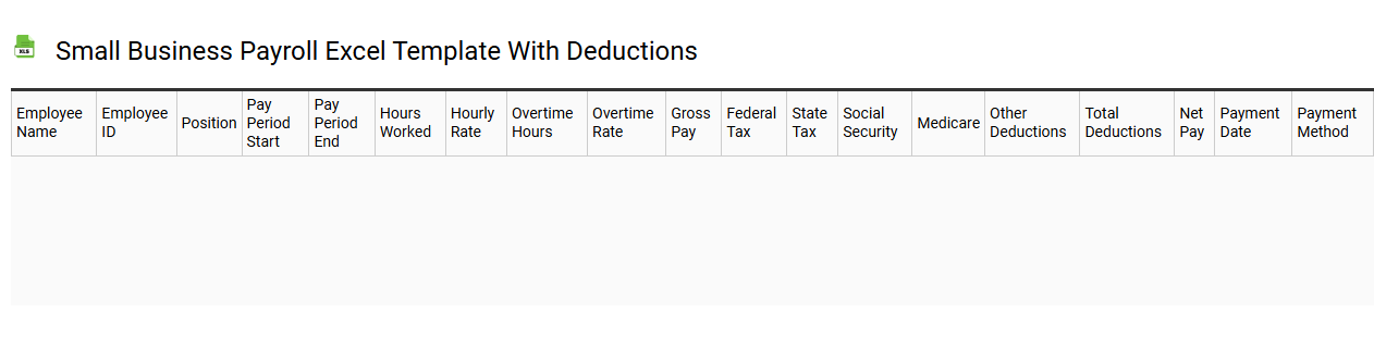 Small business payroll Excel template with deductions