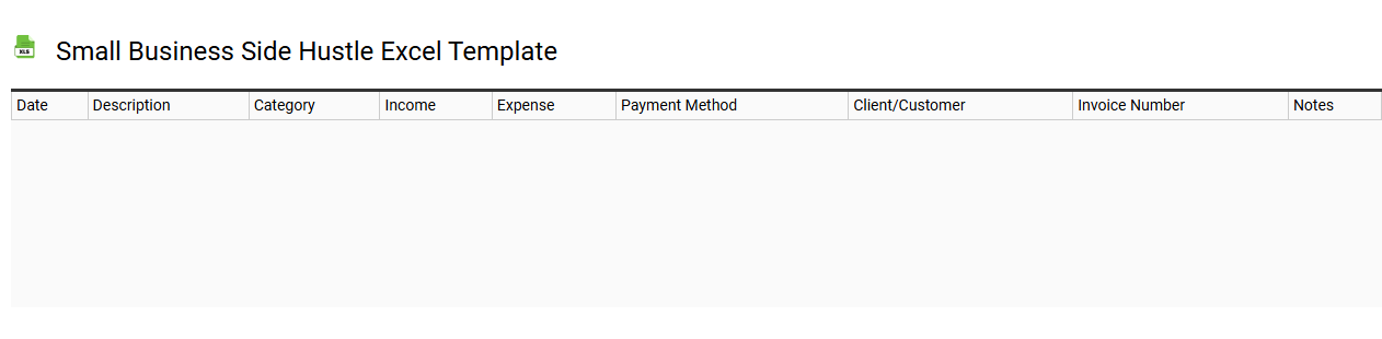 Small business side hustle Excel template