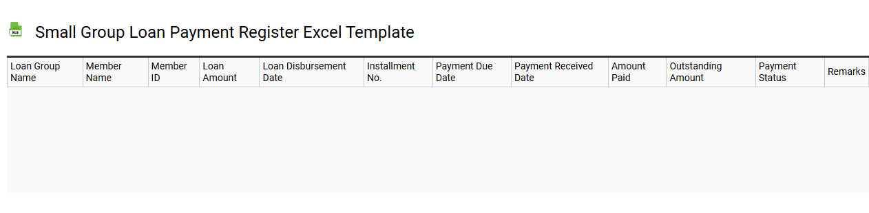 Small group loan payment register Excel template