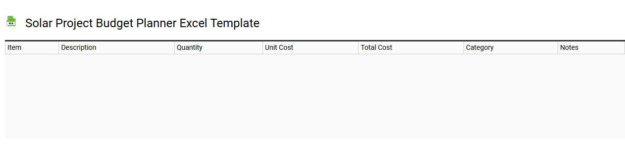 Solar project budget planner Excel template